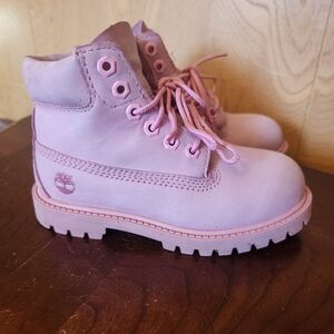 Timberland Kids Pink Nubuck Boots